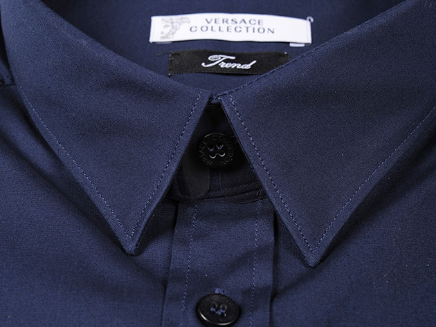 Versace Collection Casual Dress Shirt in Navy Blue (Size 17.5)