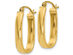 14K Yellow Gold Polished 3.5mm Oval Hoop Earrings