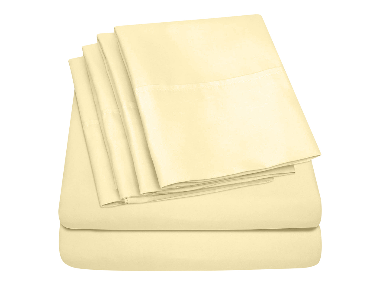 Super-Soft 1800 Series Bamboo Blend 6-Piece Sheet Set (Cream/Queen)