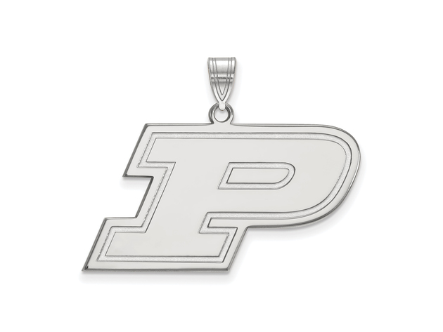 14k White Gold Purdue Large 'P' Pendant