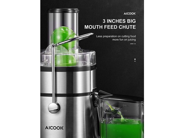 3" Feed Chute Centrifugal Juicer, 5 Settings Juice Extractor, Anti-Drip, Easy Clean and Assemble