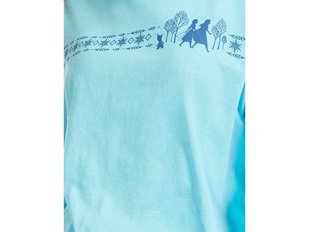 Mad Engine Women's Disney Juniors' Frozen Graphic T-Shirt Blue Size Medium
