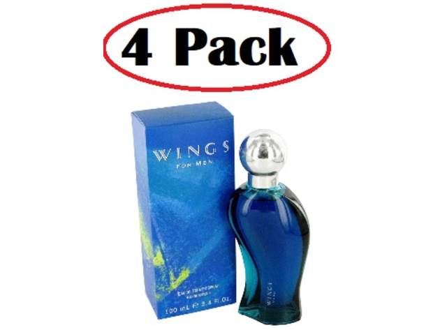 4 Pack of WINGS by Giorgio Beverly Hills After Shave (unboxed) 3.4 oz