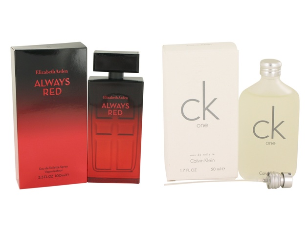 Gift set  Always Red by Elizabeth Arden EDT Spray 3.4 oz And  CK ONE EDT Pour/Spray (Unisex) 1.7 oz