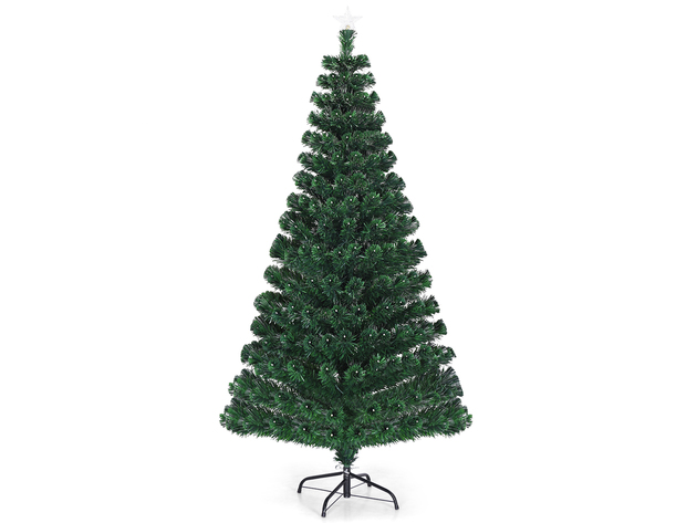 5ft Fiber Optic Pre-Lit Christmas Tree 180 Lights with Star Topper