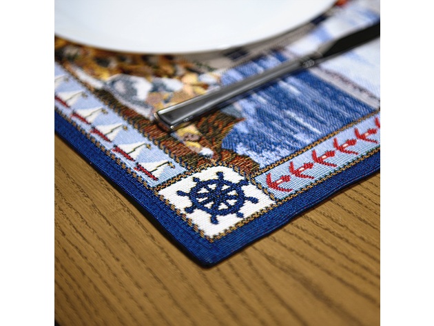 Homvare Table Placemats, Holiday Dinner, Parties, Home Décor, Woven Tapestry 13”X19”-Set of 4 - Brown
