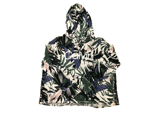 Calvin Klein Performance Women's Printed Hoodie T-Shirt Green Size 2 Extra Large