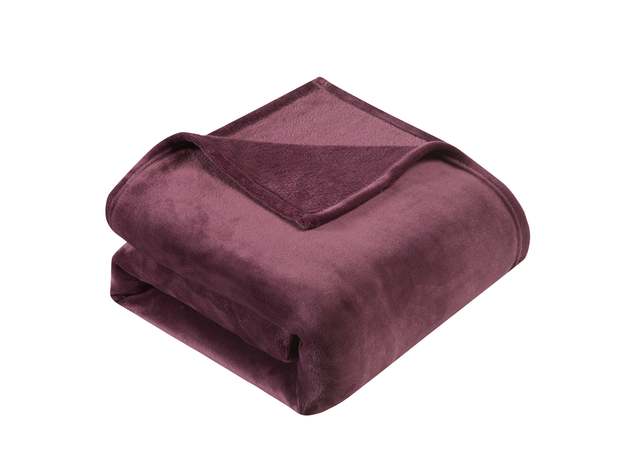 Classic Solid Fleece Blanket Plum King
