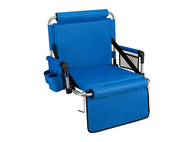 Folding Stadium Seat with Arms & Pockets (Blue) | StackSocial