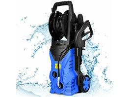 Costway 2030PSI Electric Pressure Washer Cleaner 1.7 GPM 1800W with Hose Reel Blue