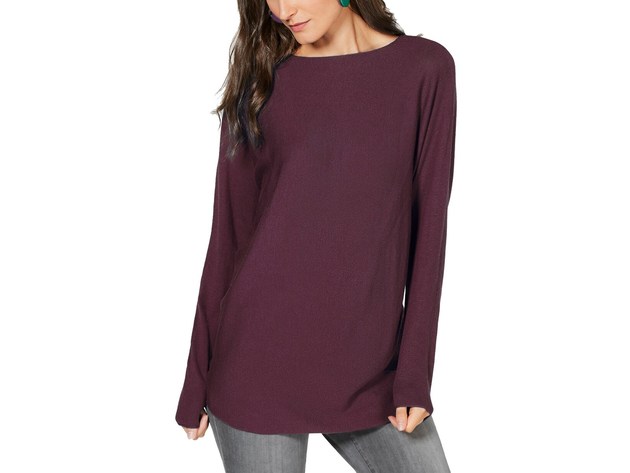 INC International Concepts Women's Shirttail Sweater Port Size Small