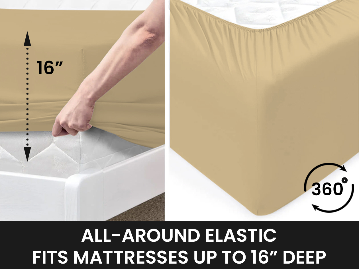 Super-Soft 1800 Series Bamboo Blend 6-Piece Sheet Set (Khaki/Queen)