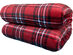 Spyder Sherpa Lined Flannel Ultra Plush Bed Blanket Interwoven Strength - Full/Queen 90"x90" Red+Black