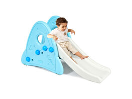 Costway Freestanding Baby Slide Indoor First Play Climber Slide Set for Boys Girls Pink\Blue\Gray - Blue