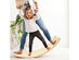 Goplus Wooden Wobble Balance Board Kids 35'' Rocker Yoga Curvy Board Toy w/Felt Layer - Natural