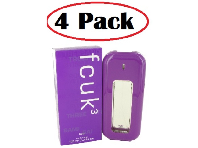 4 Pack of FCUK 3 by French Connection Eau De Toilette Spray 3.4 oz