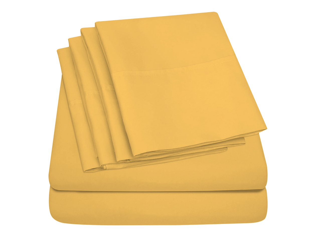 Super-Soft 1800 Series Bamboo Blend 6-Piece Sheet Set (Gold/Queen)