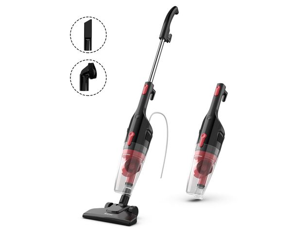 Costway 6-in-1 Handheld Stick Vacuum Cleaner 600W Corded w/ 16KPa Suction & Filtration - Grey+Red