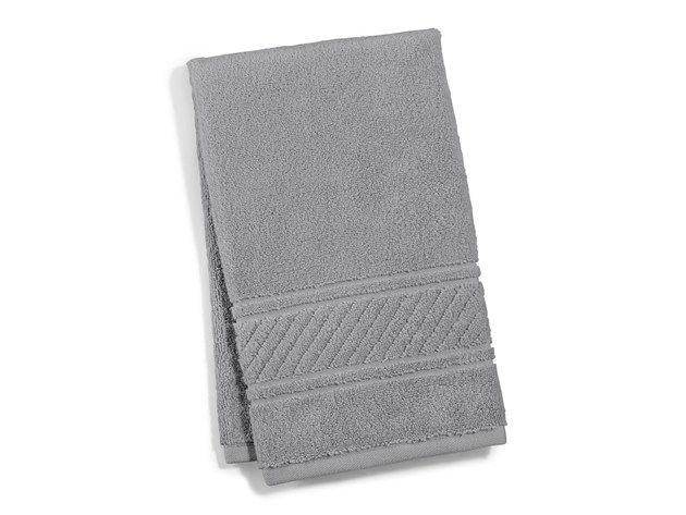 Martha Stewart Collection 100% Cotton Spa 15 X 28 Inch Hand Towel, Mourning Dove/Grey