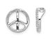 14K White Gold Peace Sign Pendant Necklace with Diamonds and Chain