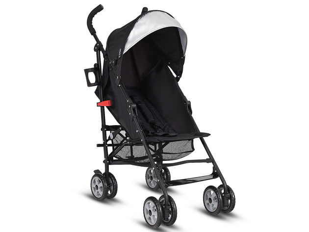 Costway Folding Lightweight Baby Toddler Umbrella Travel Stroller w/ Storage Basket - Black