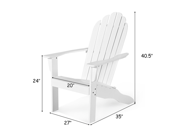 Costway Outdoor Adirondack Chair Solid Wood Durable Patio Garden ...