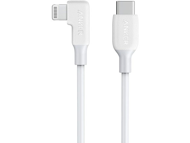 Anker USB-C to 90 Degree Lightning Cable (6 ft) White