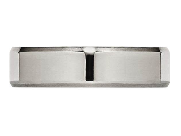 Ladies Chisel 6mm Titanium Wedding Band with Beveled Edge - 13