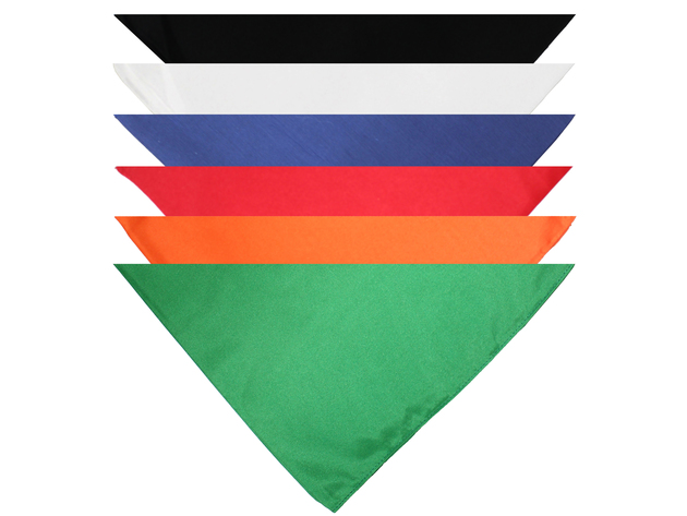 Mechaly Triangle Plain Bandanas - 6 Pack - Kerchiefs and Head Scarf - White