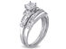 Princess Cut 1.0 Carat (ctw Color G-H Clarity I2_I3) Diamond Engagement Ring & Wedding Band  14K White Gold - 10