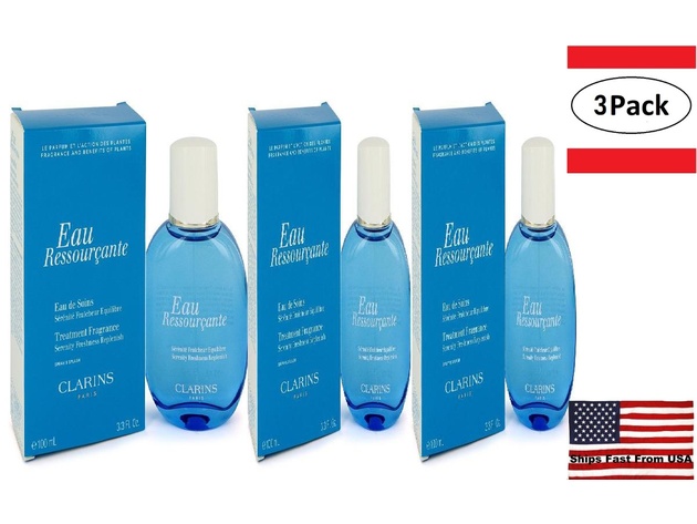 3 Pack Eau Ressourcante by Clarins Treatment Fragrance Spray 3.3 oz for Women