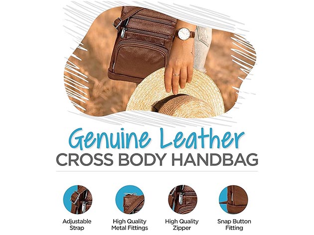 Krediz Leather Crossbody Bag for Women (Plus/Coffee)