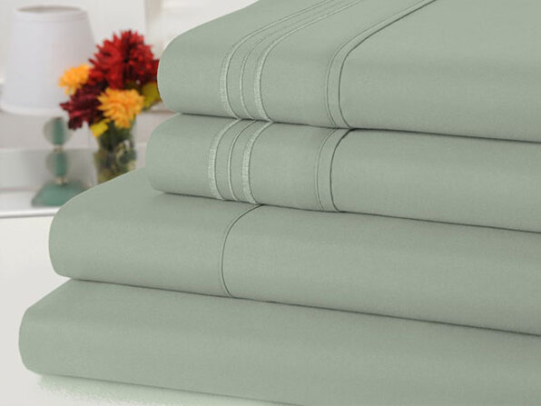 Bamboo Comfort 4 Piece Solid Sheet Sets- Full- Sage - Product Image