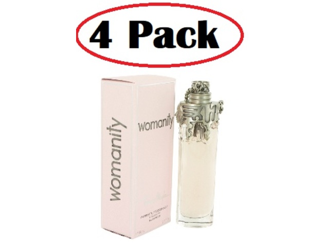 4 Pack of Womanity by Thierry Mugler Eau De Parfum Refillable Spray 2.7 oz