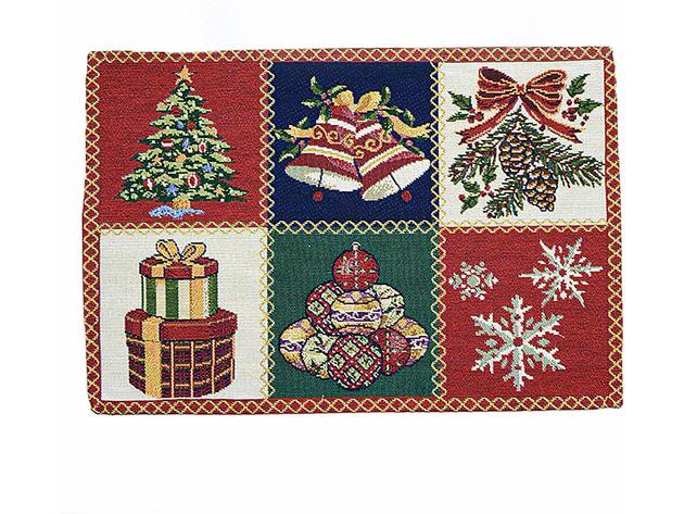 Homvare Table Placemats, Holiday Dinner, Parties, Home Décor, Woven Tapestry 13”X19”-Set of 4 - Green