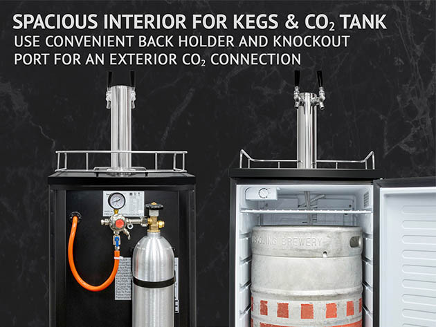 Ivation® Full Size Kegerator: Dual-Tap Dispenser & Cooler (Stainless Steel)