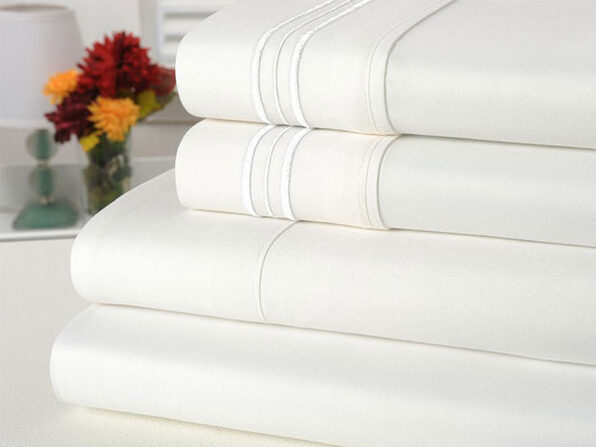 Bamboo Comfort 4 Piece Solid Sheet Sets- King- White - Product Image
