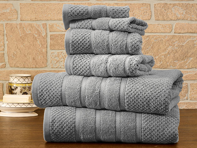 Luxury Egyptian Cotton Bath Towel Set, Grey