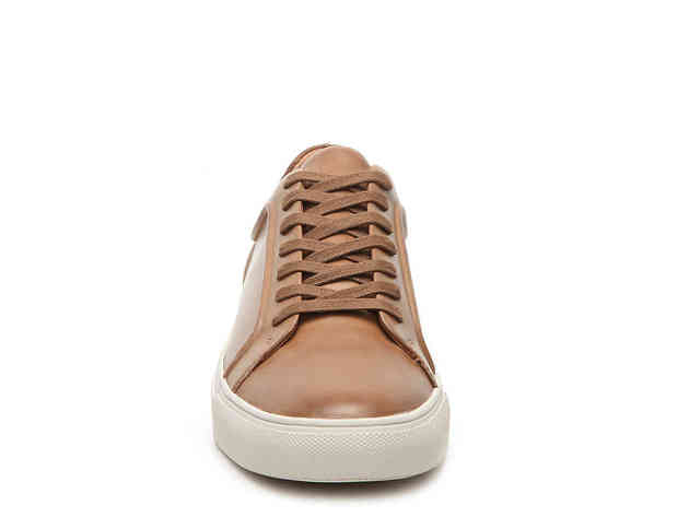Sam Edelman Gregory Lace-Up Closure Round Toe Men's Sneakers, Size: 7 US, Cognac