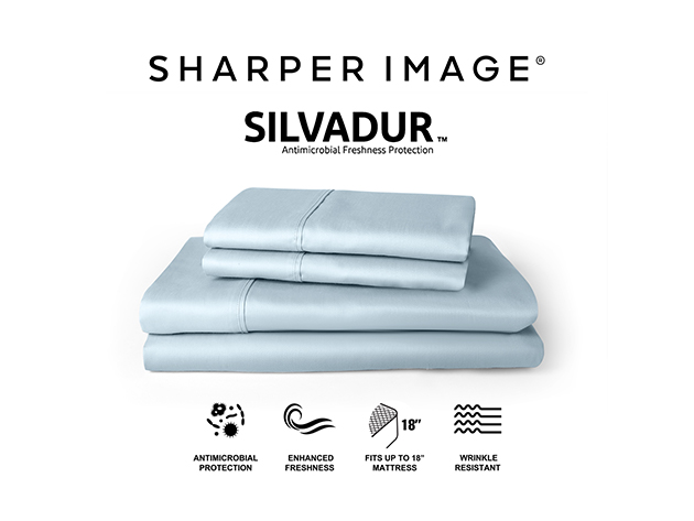 Sharper Image® Antimicrobial 1000 Thread-Count Cotton Blend Sheet Set (King/Blue)