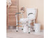 Toilet Safety Frame, Stand Alone Toilet Safety Rail w/ Adjustable Height & Width - White/Grey