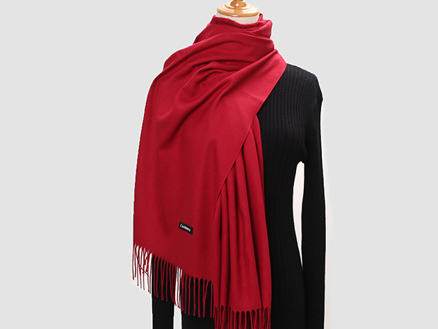 Lavisha Cashmere-Blend Shawl (Christmas Red)