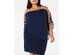 Msk Women's Plus-Size Embellished Chiffon-Overlay Dress Blue Size XXX-Large