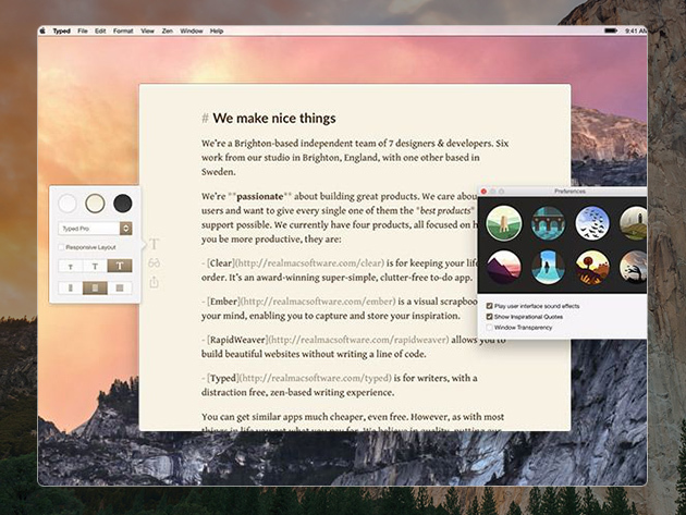 Typed Text Editor for Mac