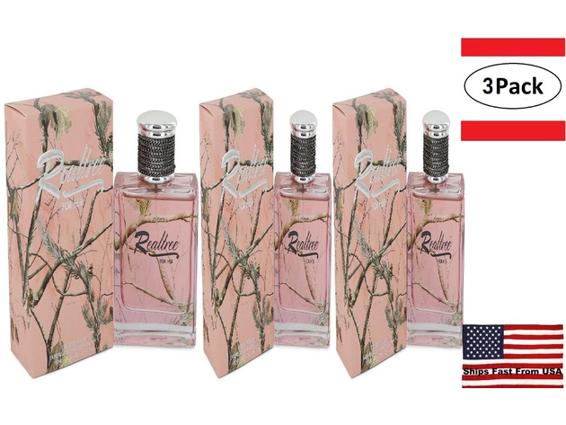3 Pack RealTree by Jordan Outdoor Eau De Parfum Spray 3.4 oz for Women