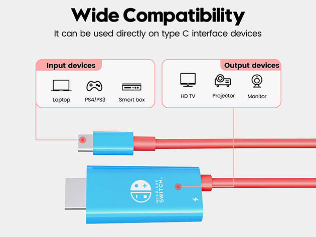 Portable Nintendo Switch Dock Conversion Cable