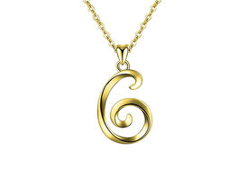 Rachel Glauber 18k Gold Plated Initial Necklace (Letter G)