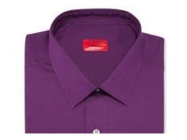 Geoffrey Beene Men's Slim-Fit Performance Stretch Solid Dress Shirt Purple Size 17-32-33