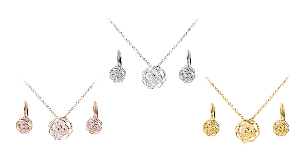 Rose Is A Rose Pendant & Earring Set 