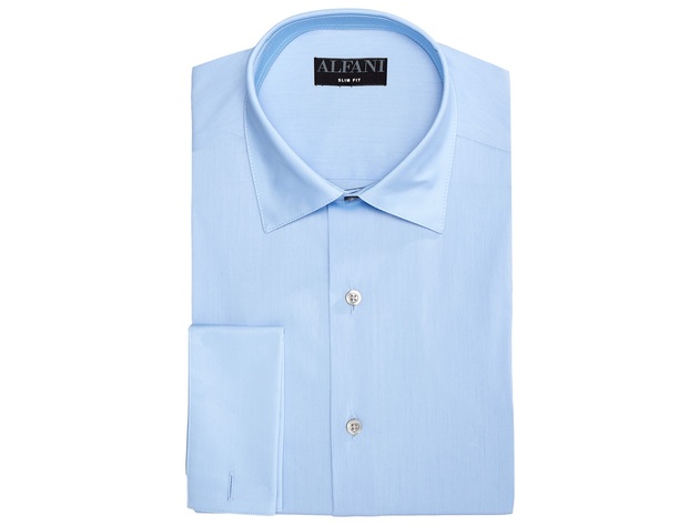 Alfani Men's Solid Athletic Fit Dress Shirt Blue Size 14-32-33